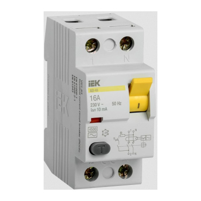 Выключатель дифференциального тока IEK 2п 16A 10mA тип AC ВД1-63 ИЭК