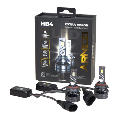 Лампа светодиодная ARNEZI 12/24V HB4 65W 4900lm P22d 6000K Extra Vision LED 2 шт. DUOBOX IP68