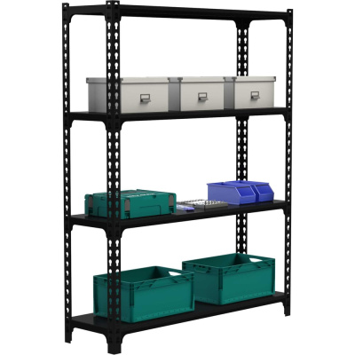Стеллаж Metalex MID 2000х1400х500 4 полки, черный