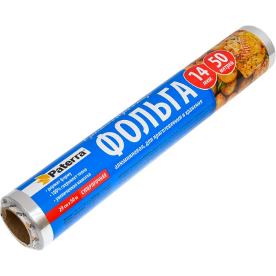 Пищевая фольга PATERRA 29 см х 50 м, супер прочная, в пленке 209-099