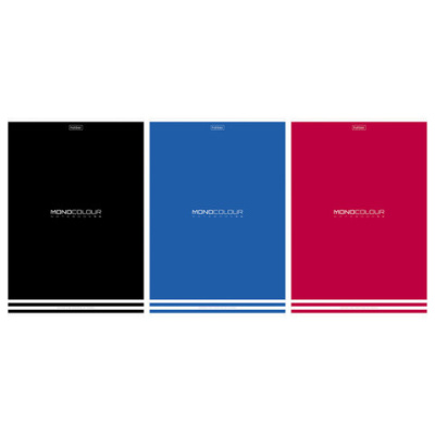 Тетрадь А4, 96 л., HATBER, скоба, линия, матовая ламинация, тиснение, "MONOCOLOUR" (микс в спайке), 093583, 96Т4лтВ2