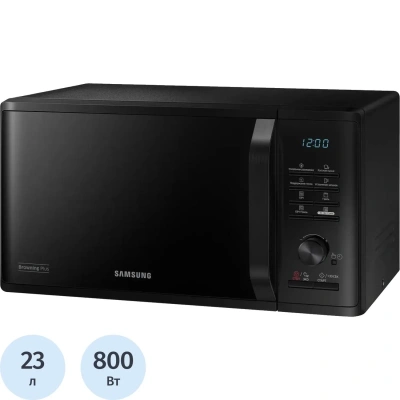 Микроволновая печь SAMSUNG MG23K3515AK/BW, объем 23 л, мощность 800 Вт, электронное управление, черная