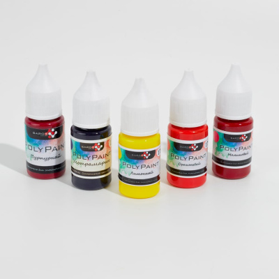 Набор красителей Saros Polymer PolyPaint ЯРКИЙ 5x17 гр, в коробе