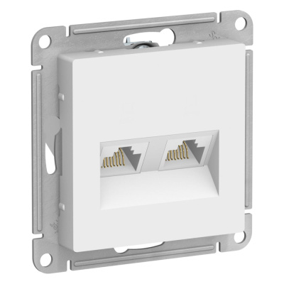 Розетка компьютерная двойная Systeme Electric AtlasDesign, RJ45 + RJ45, 5e, механизм, Лотос