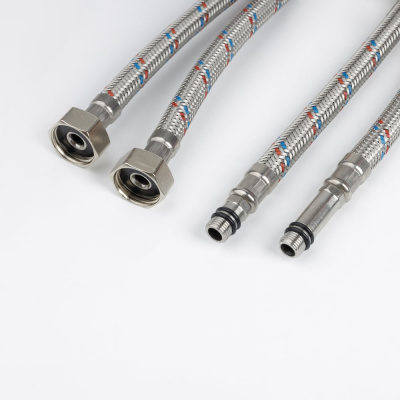Гибкая подводка IDDIS F1/2xM10S, F1/2xM10L, SS304, латунь, 0,8 м, комплект 2 шт