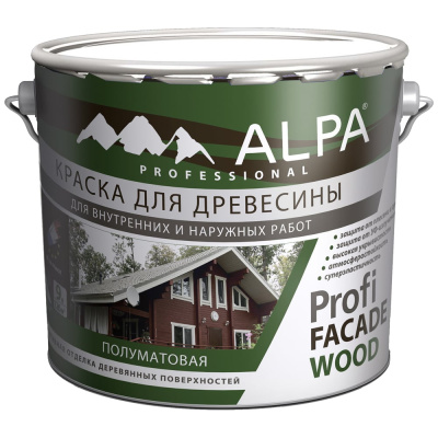 Краска ALPA Profi FACADE WOOD база С 9,06 л (10,5 кг)