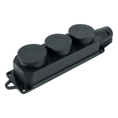 Переносная штепсельная розетка STEKKER трёхместная, 230В 16А IP44
