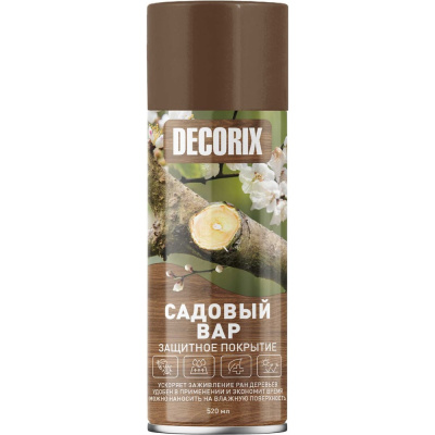 Аэрозольное защитное покрытие Decorix САДОВЫЙ ВАР, 520 мл, серо-коричневый 0169-00 DX