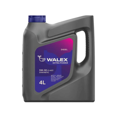 Моторное масло синтетическое Walex Extra Power CI-4 E7 5w30, 4 л