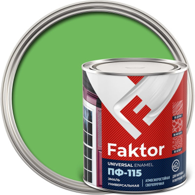 Эмаль ЯРОСЛАВСКИЕ КРАСКИ FAKTOR ПФ-115 (салатная; банка 0.8 кг)