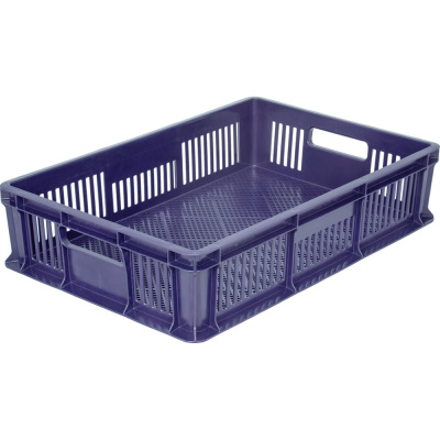 Перфорированный ящик с ручками Тара.ру 600х400х140 мм, синий