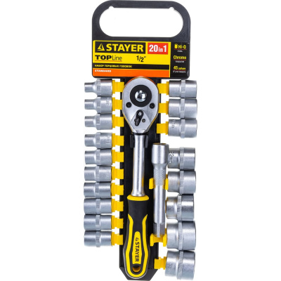 Набор STAYER STANDARD 1/2", 20 предметов