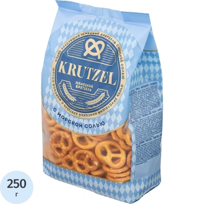 Крекер крендельки Krutzel Бретцель с солью, 250г ПК015