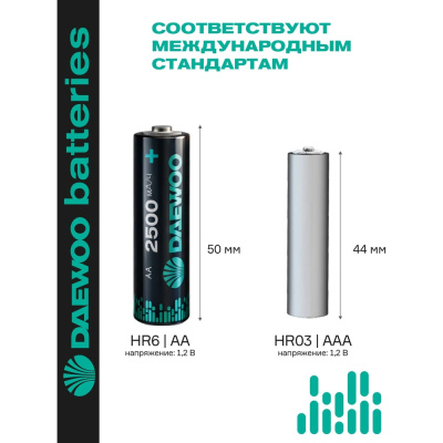 Аккумулятор DAEWOO AA (2500mAh) Ni-MH BL-2