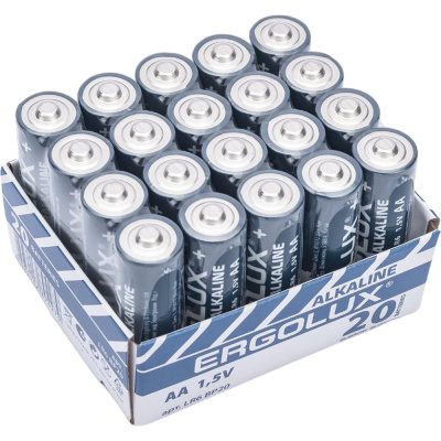 Батарейка Ergolux LR6 Alkaline BP-20 (ПРОМО, LR6 BP20, 1.5В)