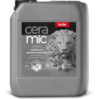 Грунтовка глубокого проникновения BRITE CERAMIC канистра 5 л О04609
