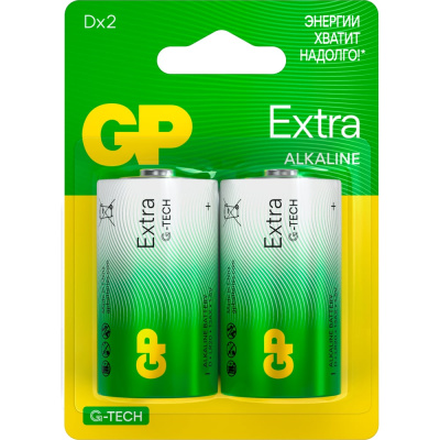 Батарейки GP D / LR20 алкалиновые щелочные Extra Alkaline, набор 2 шт
