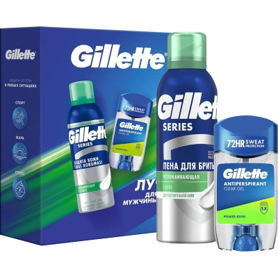 Подарочный набор GILLETTE гел антипер P.R 70мл+Пена д/бритья успокаив200мл