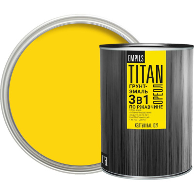 Грунт-эмаль по ржавчине Empils Titan Ореол ОРЕОЛ TITAN жёлтый RAL 1021 0.75 л 0.8 кг