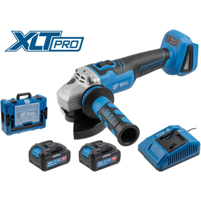 Аккумуляторная углошлифмашина BULL CSG 1812 R Xcase, XLTpro, бесщеточный, 125 мм, рег. об., 8000 об/мин, 2x4 А*ч