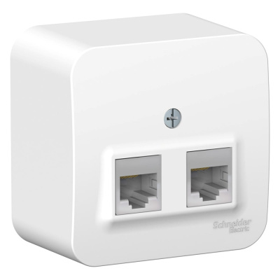 Двойная компьютерная розетка Systeme Electric Blanca наружная белый RJ45, кат.5E SE