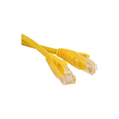 Патч-корд LANMASTER RJ45 - RJ45, 4 пары, UTP, категория 5е, 3 м, желтый