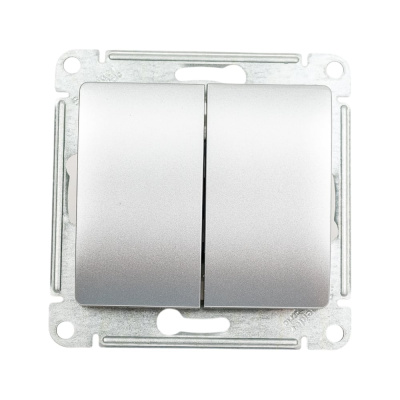 Двухклавишный переключатель Systeme Electric Алюминий сх.6, 10АХ GSL000365