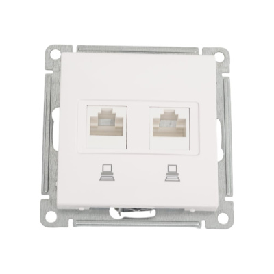 Компьютерная розетка Systeme Electric Wessen 59 Белый 2-ая RJ45 кат.5e SE