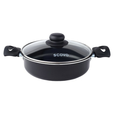 Жаровня SCOVO 26 + стеклянная крышка RC-041 - это специальный вид посуды для приготовления мяса, рыбы, птицы и овощей