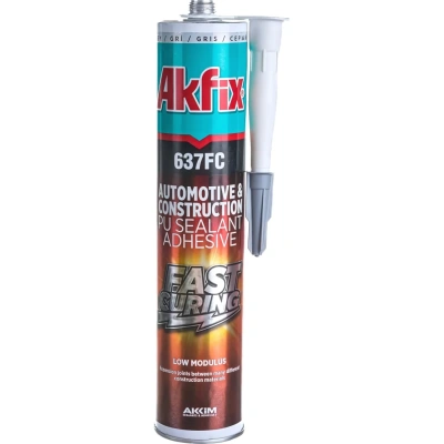 Герметик полиуретановый быстросохнущий Akfix 637FC, 310 мл, серый (AA376)