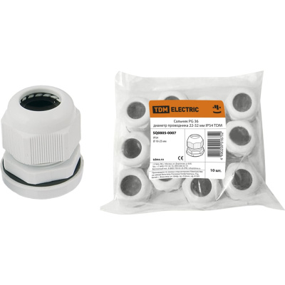 Сальник TDM ELECTRIC PG 36 диаметр проводника 22-32мм IP54