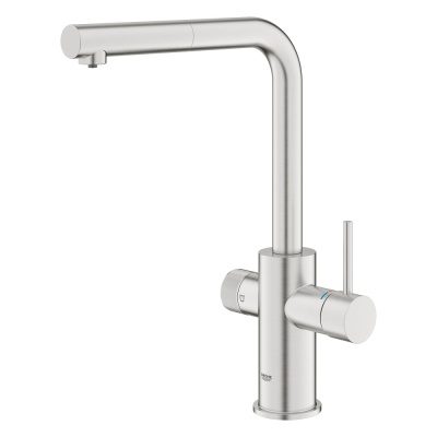 Смеситель для кухонной мойки Grohe Blue Pure Minta c вытяжным изливом, функцией фильтрации, без фильтра в комплекте
