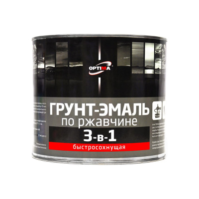 Быстросохнущая грунт-эмаль OPTIMA 3 в 1 1,7кг желтая