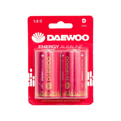 Батарейка Алкалиновый элемент питания DAEWOO D/LR20 1.5В Energy Alkaline BL-2 (уп.2шт)