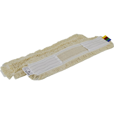 МОП плоский A-VM 60x11 см, хлопок, рамочный, белый, резаный край