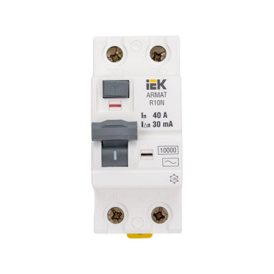Выключатель дифференциального тока IEK ARMAT R10N 2P 40А 30мА тип AC