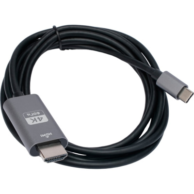Кабель-переходник с Type-C на HDMI v2.0 Cablexpert Mobile, 1.8м, черный, пакет CCB-A-CM-HDMI-1.8M