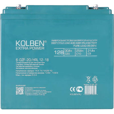 Тяговый аккумулятор KOLBEN 6-DZF-20 6-DZF-20_HRL-12-18