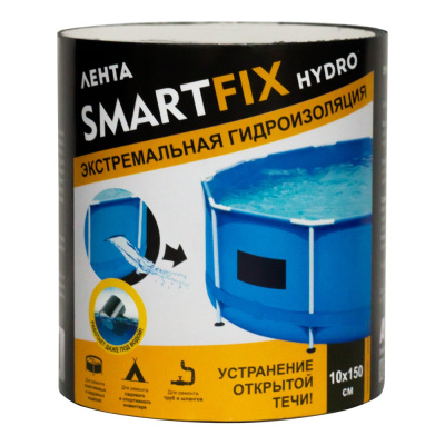 Лента гидроизоляционная Smart Fix W-con SmartFix HYDRO 10*150 см, черная