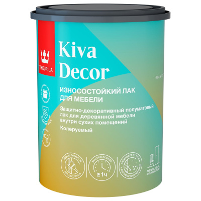 Лак акрилатный Tikkurila KIVA DECOR EP п/мат, 0,9 л