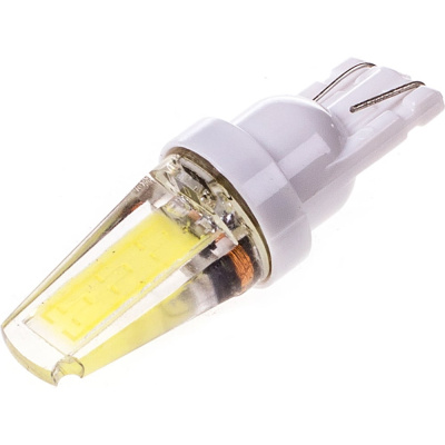 Автолампа диод SKYWAY T10 (W5W) 12/24V 1 COB-NEW без цоколя 1-конт Белая комп.2 шт габарит/стоп/салон/номер
