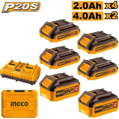 Комплект аккумуляторов P20S 6 шт и ЗУ 2Ах2А SUPER INGCO