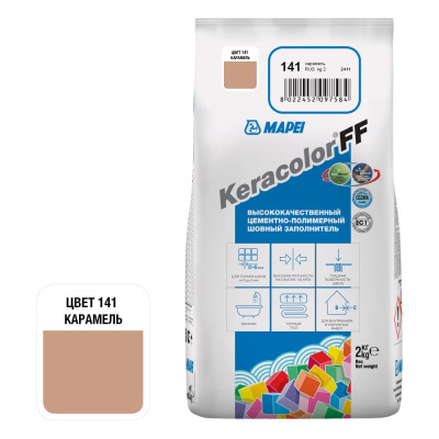 Затирка MAPEI KERACOLOR FF № 141, 2 кг, карамель