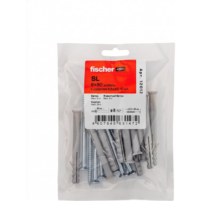 Дюбель fischer SL 8x80 с шурупом 5,5x85 (10шт.)