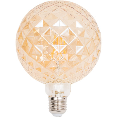 Лампа IN HOME сд LED-GL125CR-deco gold 15Вт 230В E27 3000K 1390Лм кристалл золотистая