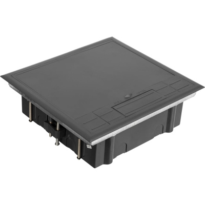 Лючок напольный DATAREX 12 (2x6) модулей, вертикальный, пластиковая крышка, серый