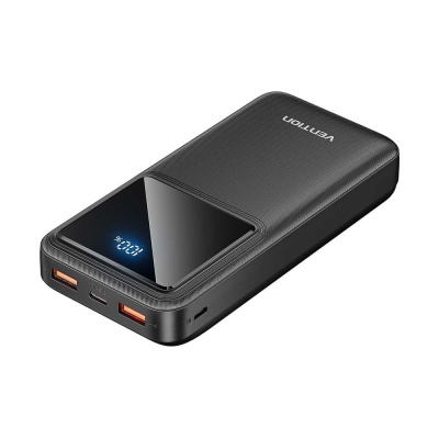 Power Bank VENTION 20000mAh(M/C-A/A)22.5W Черный с LED Дисплеем FHLB0