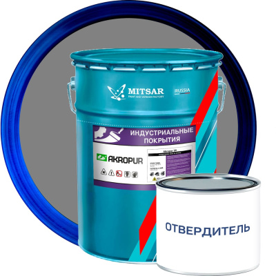 Эмаль по металлу Акропур п/м /5,875 кг+0,375 кг/ серый
