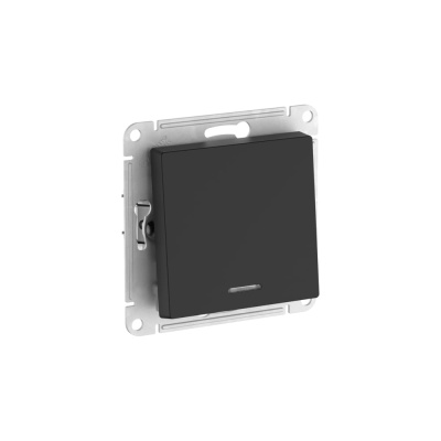 1-клавишный переключатель с подсветкой Systeme Electric ATLASDESIGN, сх.6а, 10АХ, мех., быстрозажимные клеммы, карбон