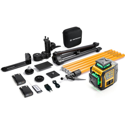 Комплект профессионального лазерного уровня INSTRUMAX LINEPRO 3D BAZA Set+многофункциональная штатив-штанга ACULA STAND